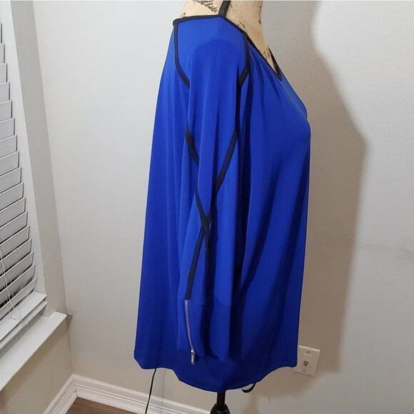 CALVIN klein royal blue zippered‎ sleeve shirt plus size 2X NEW!!!! - Picture 4 of 6
